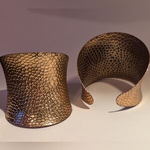 Set of 2 Matching Open Brass Cuffs